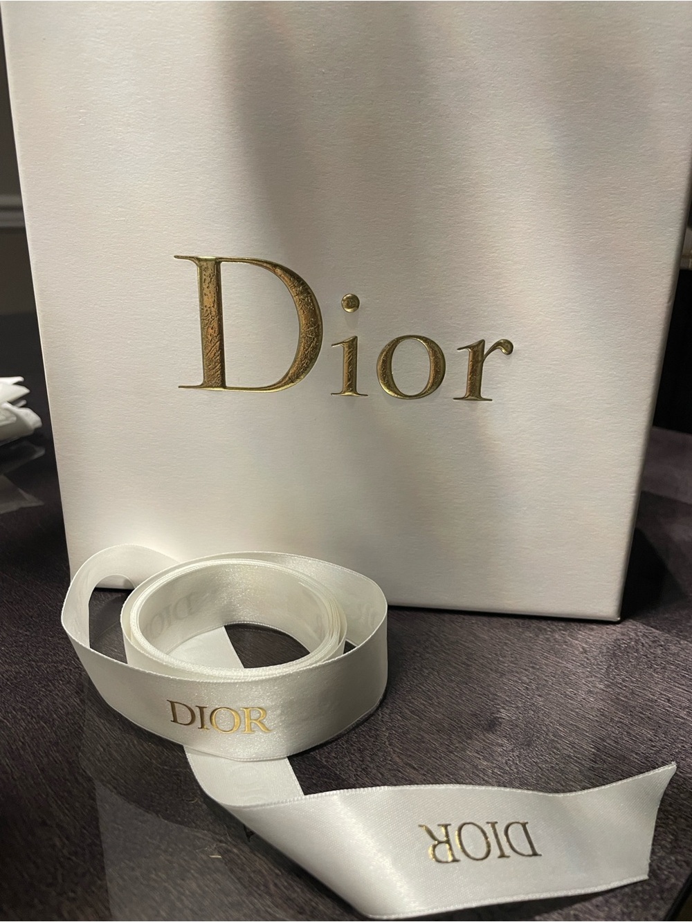Dior storage gift box like new 8.3x8.3x3 with ribbon